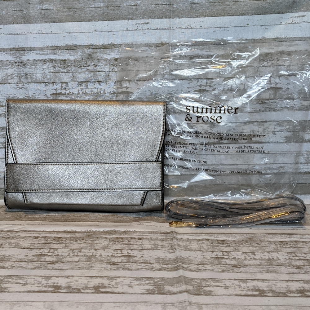 NWOT Summer and Rose Celine Silver Crossbody Purse